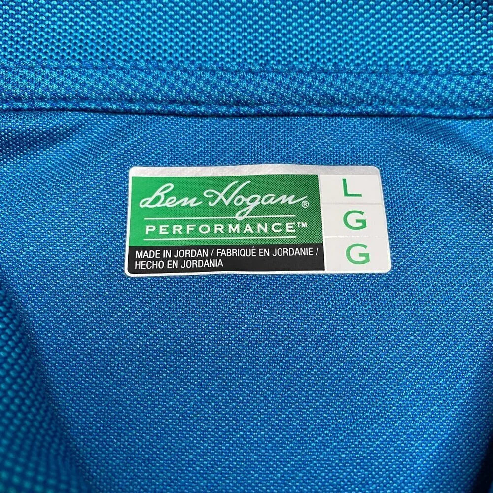 Ben Hogan Men's Golf Performance Short Sleeve Polo Shirt Bright Blue Size: Large - Picture 15 of 16